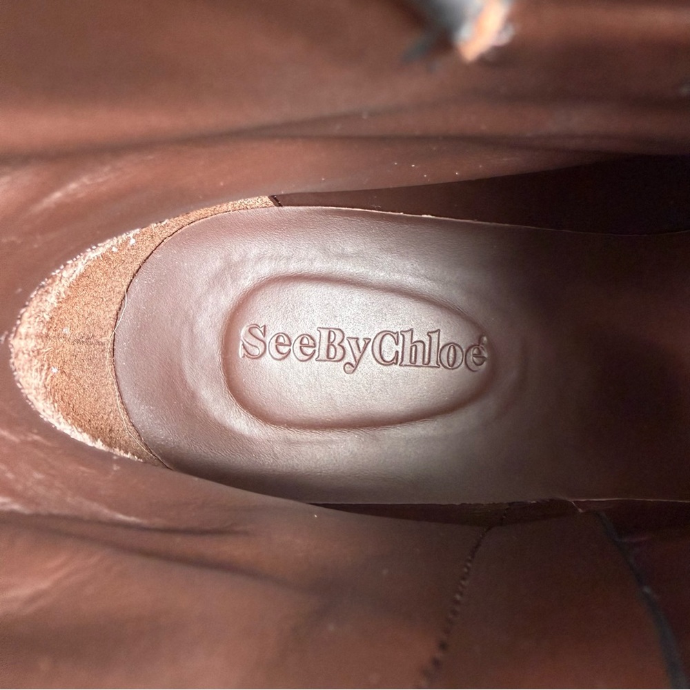 See by Chloe suede Louise ankle booties in Dark Brown size 37 - Picture 14 of 16
